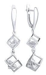 Серьги, Серебро 925, Фианит с1084-2р                 