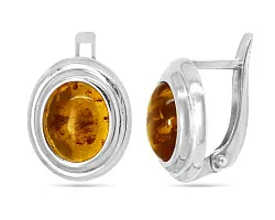 Серьги, Серебро 925, Янтарь 645788