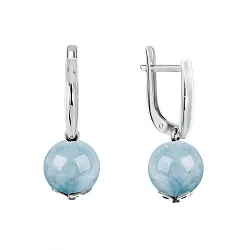 Серьги, Серебро 925, Аквамарин 2340090307-3
