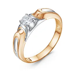 Кольцо Золото 585, Фианит 1100572 Кольцо Золото 585, Фианит 1100572