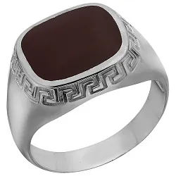 Кольцо мужское (печатка). Серебро 925, Эмаль SB3R 27 Кольцо мужское (печатка). Серебро 925, Эмаль SB3R 27