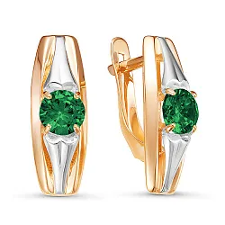 Серьги, Золото 585, Кварц 324443 Серьги, Золото 585, Кварц 324443