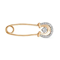 брошь Золото 585, Фианит 4368607 1 1 1  брошь Золото 585, Фианит 4368607 1 1 1