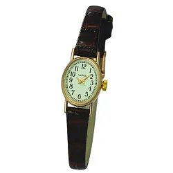 Часы,  Золото 585, черный КЗМ 44330.150