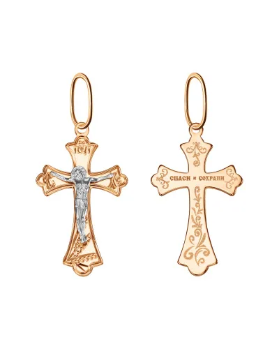 Подвеска крест, Золото 585, 102-ИХ-18.02-03