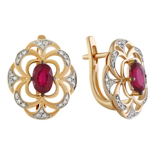 Серьги, Золото 585, 36-41E01052-S0DDRT