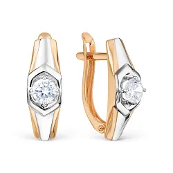 Серьги, Золото 585, Фианит Т14202Б349 Серьги, Золото 585, Фианит Т14202Б349