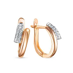 Серьги, Золото 585, Фианит 1205552 Серьги, Золото 585, Фианит 1205552