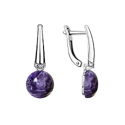 Серьги, Серебро 925, Чароит 2340461965л Серьги, Серебро 925, Чароит 2340461965л