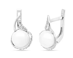 Серьги, Серебро 925, Жемчуг 623111