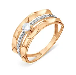 Кольцо Золото 585, Фианит Т14201Б043