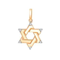 Подвеска фантазийная,  Золото 585, Фианит 04-63-0226-00 Подвеска фантазийная,  Золото 585, Фианит 04-63-0226-00