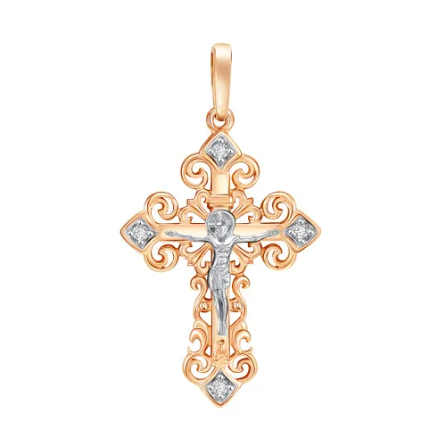 Подвеска крест, Золото 585, 04-63-0306-00