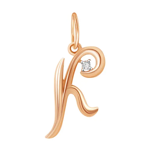 Подвеска буква К,  Золото 585, 04-63-0279-00