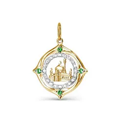 Мусульманская подвеска, Золото 585, Кварц 031706