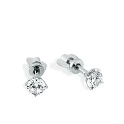 Серьги пусеты-гвоздики, Золото 585, Фианит 005-0003-0001-031