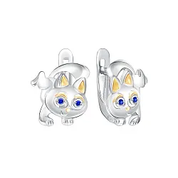 Детские серьги,  Серебро 925, Фианит 90-62-0319-1-06