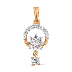 Подвеска фантазийная,  Золото 585, Фианит Т142035231