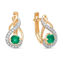 Серьги, Золото 585, Изумруд С112-3725ГТИ Серьги, Золото 585, Изумруд С112-3725ГТИ