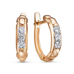 Серьги, Золото 585, Фианит 1203863