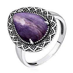 Кольцо Серебро 925, Чароит 1310465062