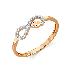 Кольцо Золото 585, Фианит 001-1005-0001-011