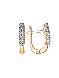 Серьги, Золото 585, Фианит 2076203