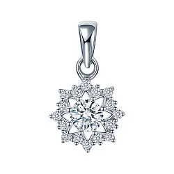 Подвеска фантазийная,  Серебро 925, Фианит FLP 23