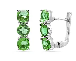 Серьги, Серебро 925, Султанит 640956