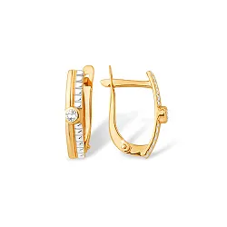 Серьги, Золото 585, Фианит С1327495