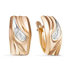 Серьги, Золото 585, Фианит 128384