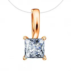 Подвеска фантазийная,  Золото 585, Фианит ПдЛ52/бцФ/з585