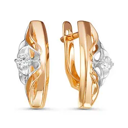 Серьги, Золото 585, Фианит 126921