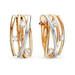 Серьги, Золото 585, Фианит 1205256