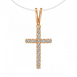 Подвеска крест, Золото 585, Фианит Подвеска СК27.01/бцФ/з585
