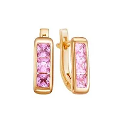 Детские серьги,  Золото 585, Фианит 02-8658