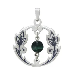 Подвеска фантазийная,  Серебро 925, Малахит 10040649А05 Подвеска фантазийная,  Серебро 925, Малахит 10040649А05