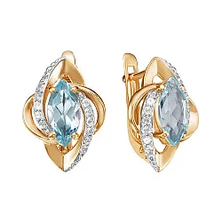 Серьги, Золото 585, Топаз С122-4495Т