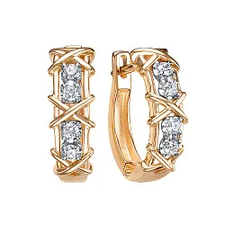 Серьги, Золото 585, Бриллиант С112-6871