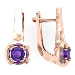 Серьги, Золото 585, Аметист С124-6077Ам Серьги, Золото 585, Аметист С124-6077Ам