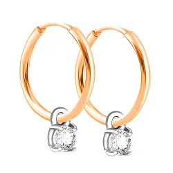 Конго/серьги-кольца,  Золото 585 , Фианит 02-8616