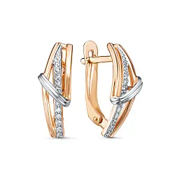 Серьги, Золото 585, Фианит 1205713 Серьги, Золото 585, Фианит 1205713