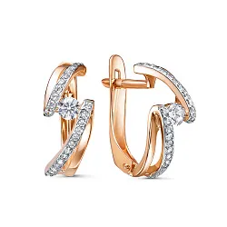 Серьги, Золото 585, Фианит 1205798 Серьги, Золото 585, Фианит 1205798