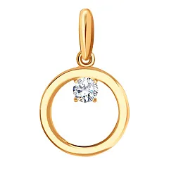 Подвеска фантазийная,  Золото 585, Фианит Т102035824