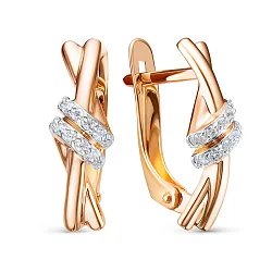 Серьги, Золото 585, Фианит 1205222