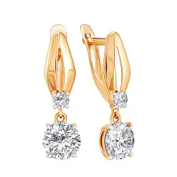 Серьги, Золото 585, Фианит 04-52-0233-01