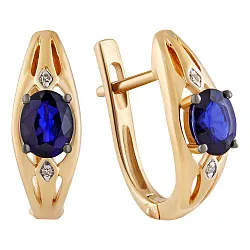 Серьги, Золото 585, Сапфир 65-41E01268-S0DDSA Серьги, Золото 585, Сапфир 65-41E01268-S0DDSA