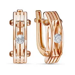 Серьги, Золото 585, Фианит 120763 Серьги, Золото 585, Фианит 120763