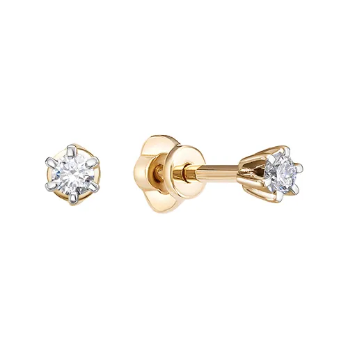 Серьги пусеты-гвоздики, Золото 585, С112-7303