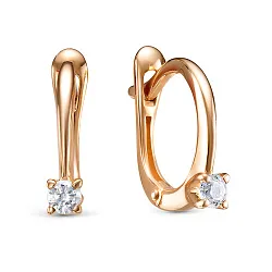 Детские серьги,  Золото 585, Фианит 1207450